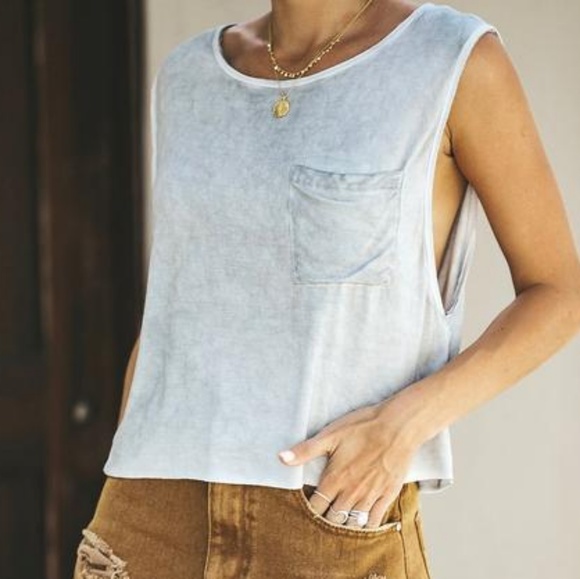 Muscle Tank Soft Gray Washed - Picture 7 of 7